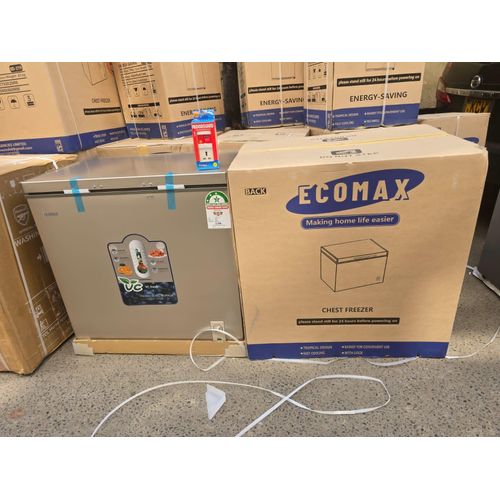 Ecomax 169 litres deep chest freezerThe Ecomax 169L Chest Freezer is a spacious and energy-efficient appliance designed to meet all your freezing needs. With a generous 169L capacity, it offers ample