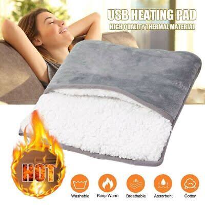 Electric USB feet warmer pocket grey colour size 30x30cm