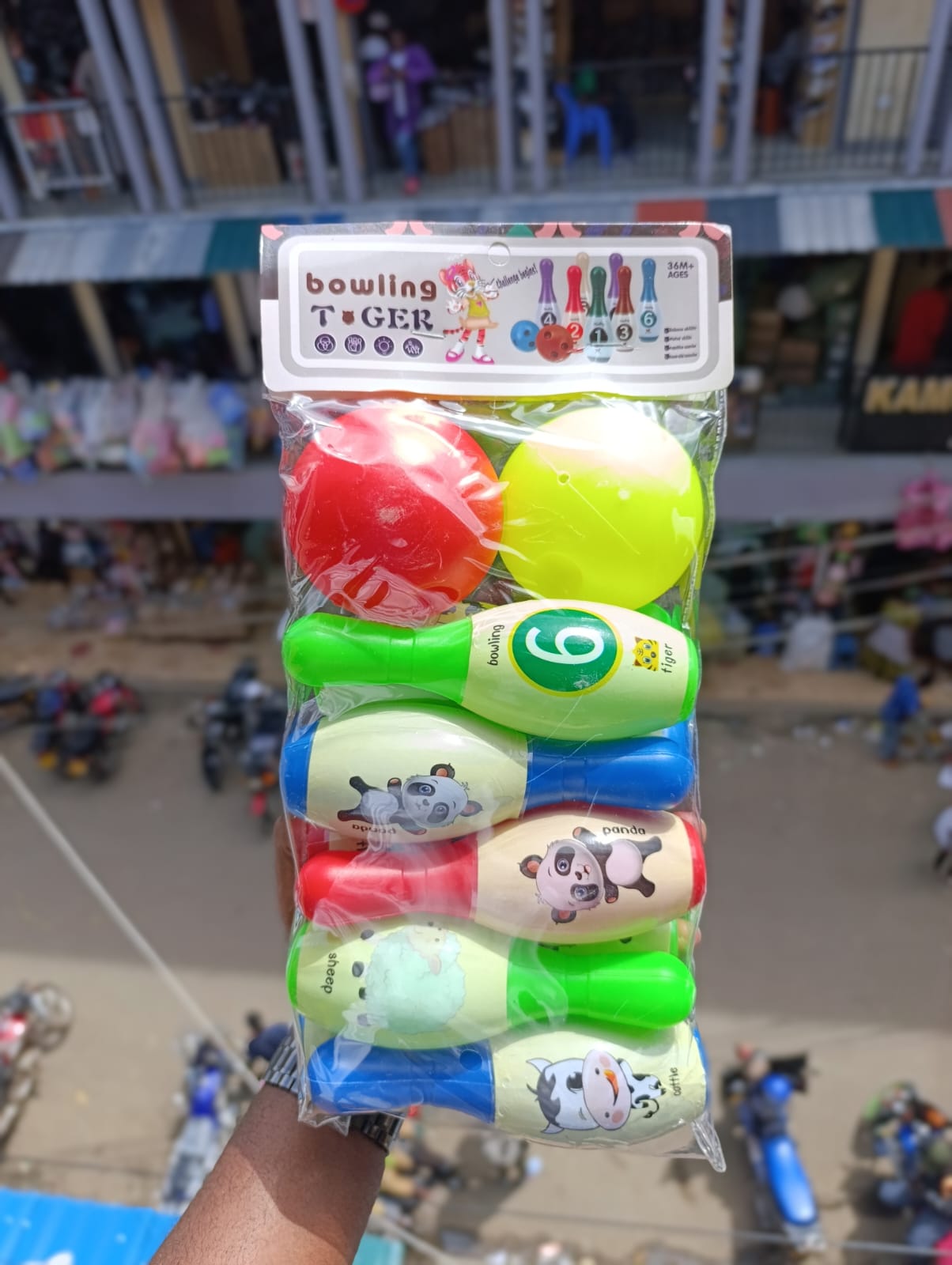 Bowling Tiger Large wooden bowling toy children's indoor sports set kindergarten baby parent-child outdoor ball toys