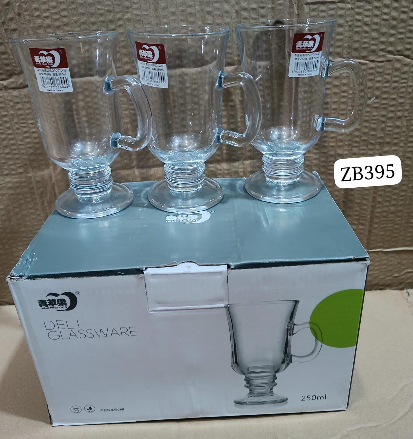 6 pcs 250ml Irish glass Strong ceramic glass mugs
Made with thick comfortable grip ergonomic handles
Quality Chip resistant ceramic material
Classic design fit any kitchen style
Perfect for Home or Re