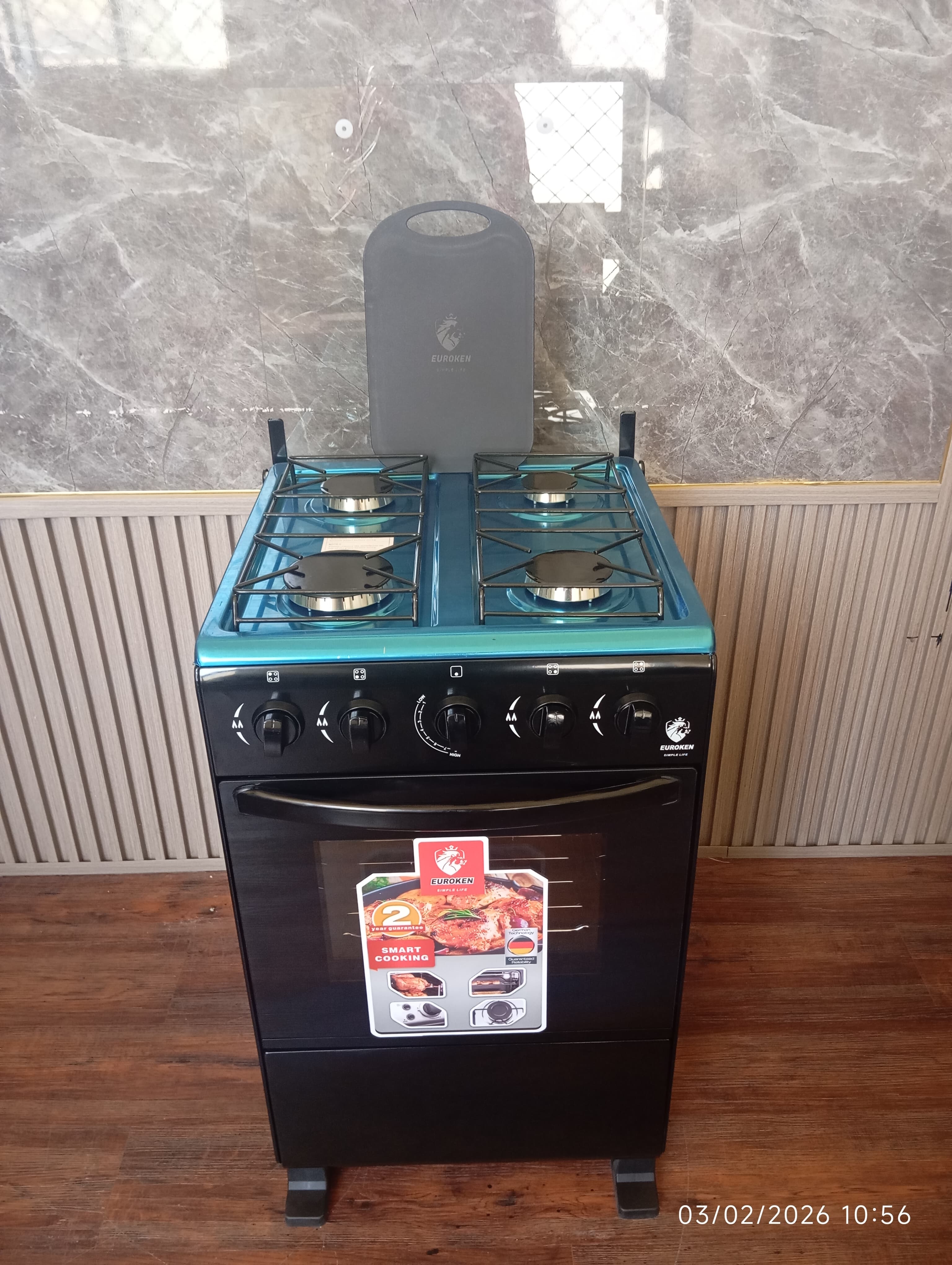 CLEARANCE OFFER Euroken full gas Euro-55-4G Auto ignition With free chopping board