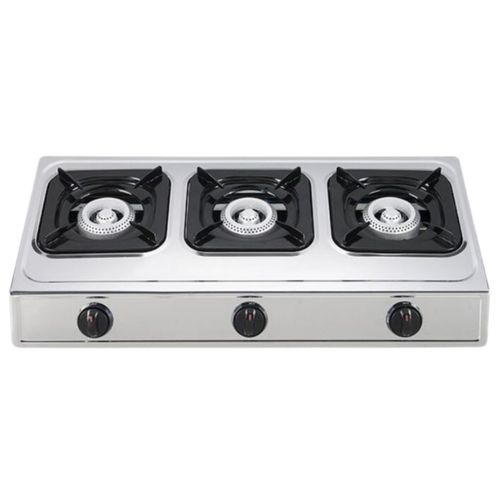 CLEARANCE OFFER Amaze 3 Gas Burner Automatic Ignition Table Top Stainless Steel Heavy Body High Quality Non- Stick