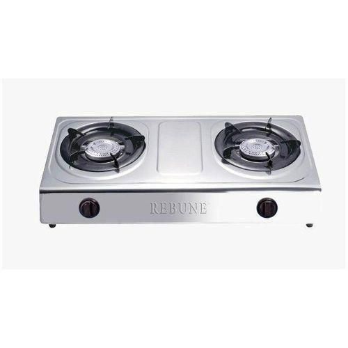 CLEARANCE OFFER Rebune Table Top Stainless Steel 2 Burner Gas Cooker