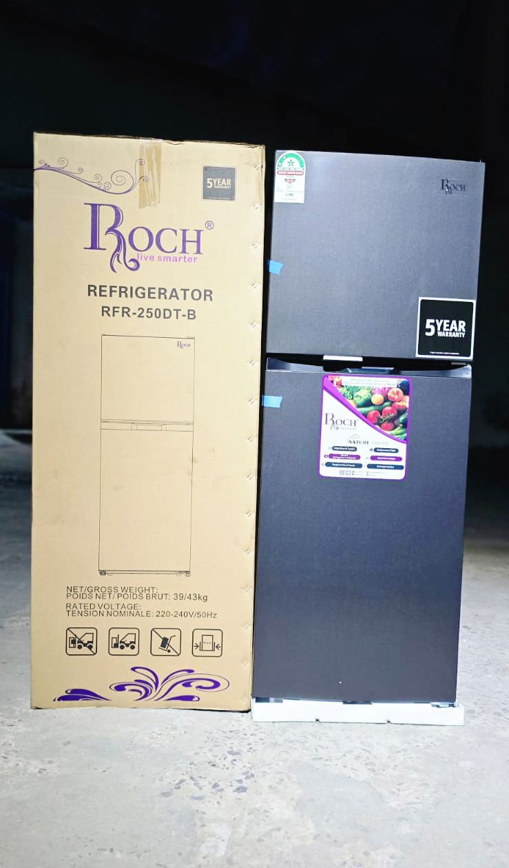 CLEARANCE OFFER Roch Fridge 197L Non Frost Double Door RFR-250DT-B