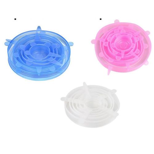 CLEARANCE OFFER 6-Pack Circular Round Reusable Silicone Stretch Lids Covers