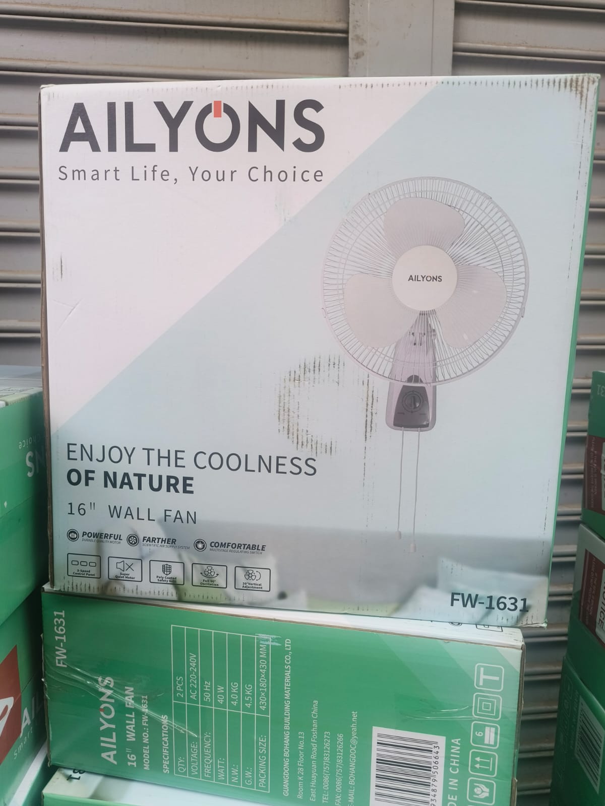 Ailyons 16 inches wall fan execellent cooling effects necessary to have your office, home or workspace cool for your own optimized output. The fan has a safety grid and it is easy to install on the wa
