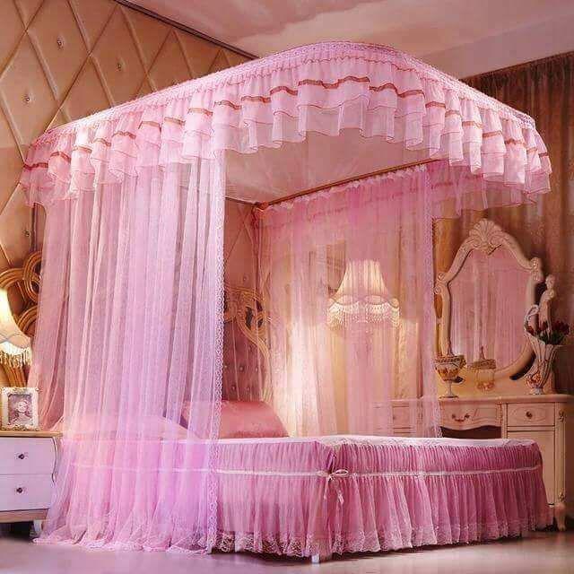 Rail/2stand mosquito nets size's/colours
 (4*6,5*6,6*6) 
 (White,cream,pink,purple