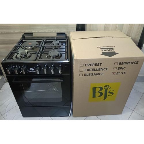 CLEARANCE OFFER BJS Standing Cooker - 60*60, 3 Gas Jet Burners + 1 Hot Plate,TURBO FAN,ROTISSERIE, ELECTRIC OVEN with Glass Top