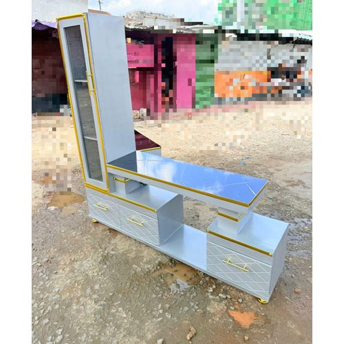 CLEARANCE OFFER Executive extended tv  stand with marble coating and shelf cabinet