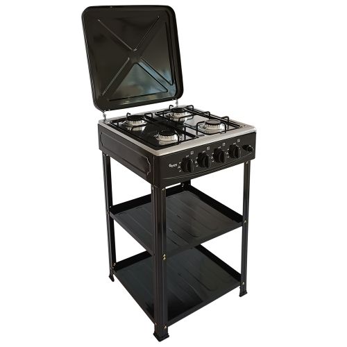 CLEARANCE OFFER Ramtons RG/547-GAS COOKER 4 BURNER STAINLESS STEEL WITH STAND