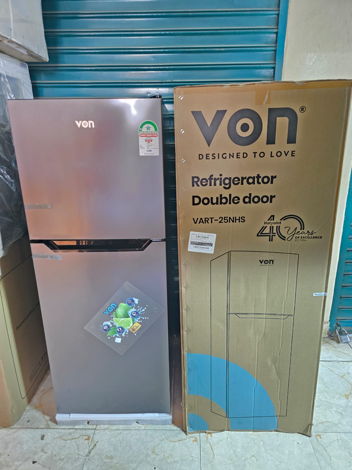 CLEARANCE OFFER VON VART-25NHS Double Door Fridge 220Litrs no frost refrigerator