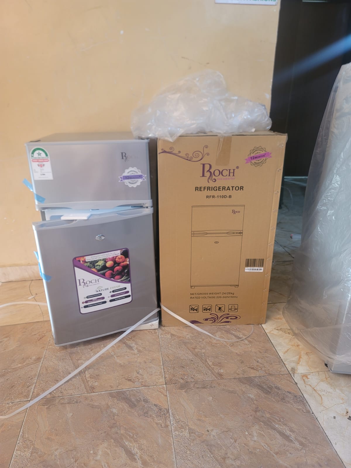 CLEARANCE OFFER Roch RFR-110D-B Double Door Fridge, 85L -