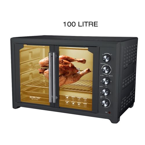 CLEARANCE OFFER Rebune Electric Oven Conventional French Oven 100LT 2800W Fan Assisted 4 Stage Switch Heating Selection 60Minute Timer -