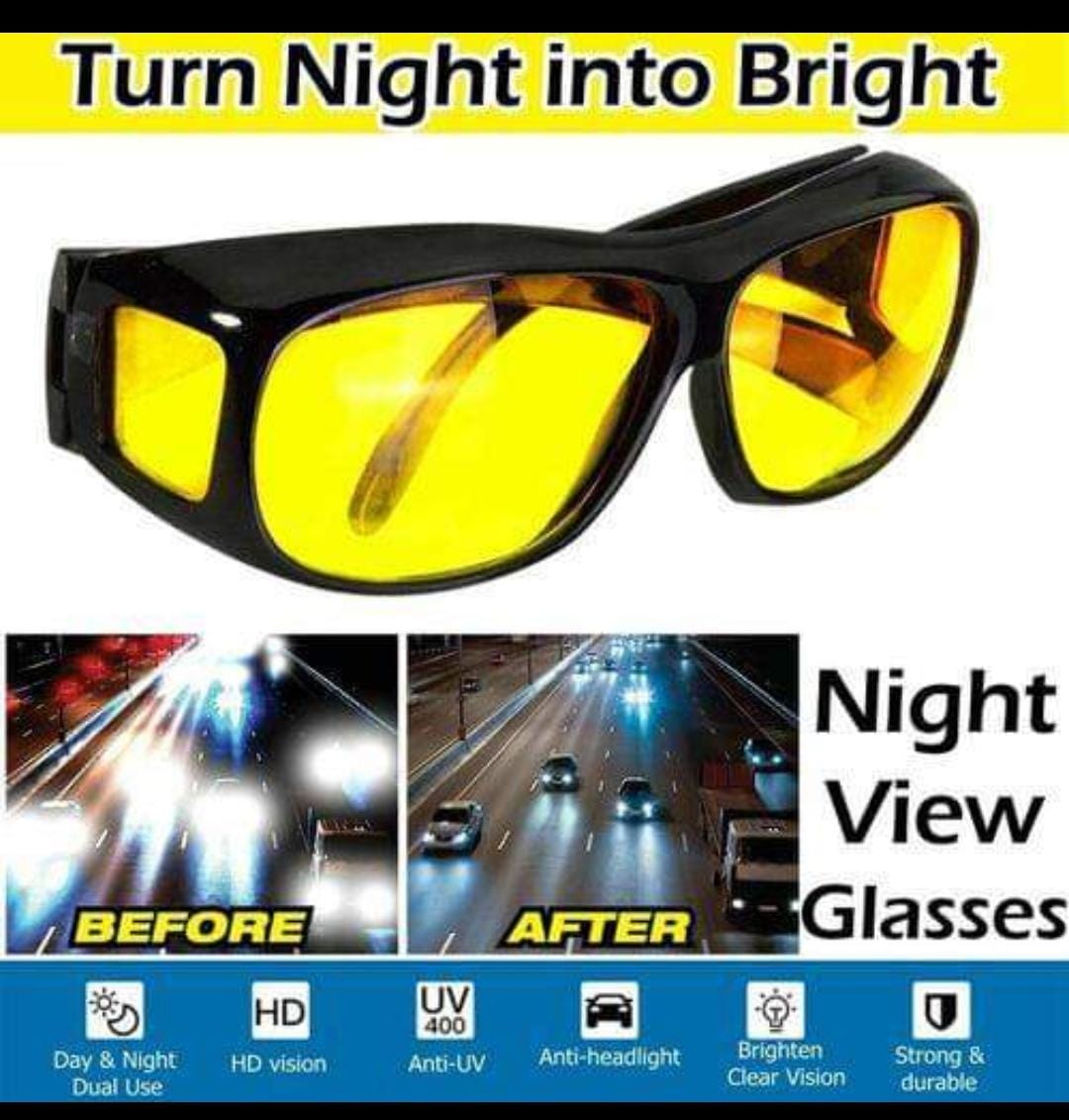 2pcs set dark & coloured Anti glare night vision driver Goggles enhanced light glasses