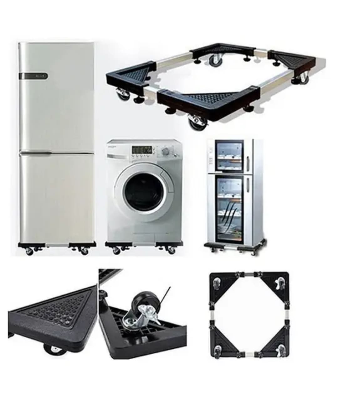 Adjustable Fridge Stand Washing machine Cooker Stand with lockable wheels