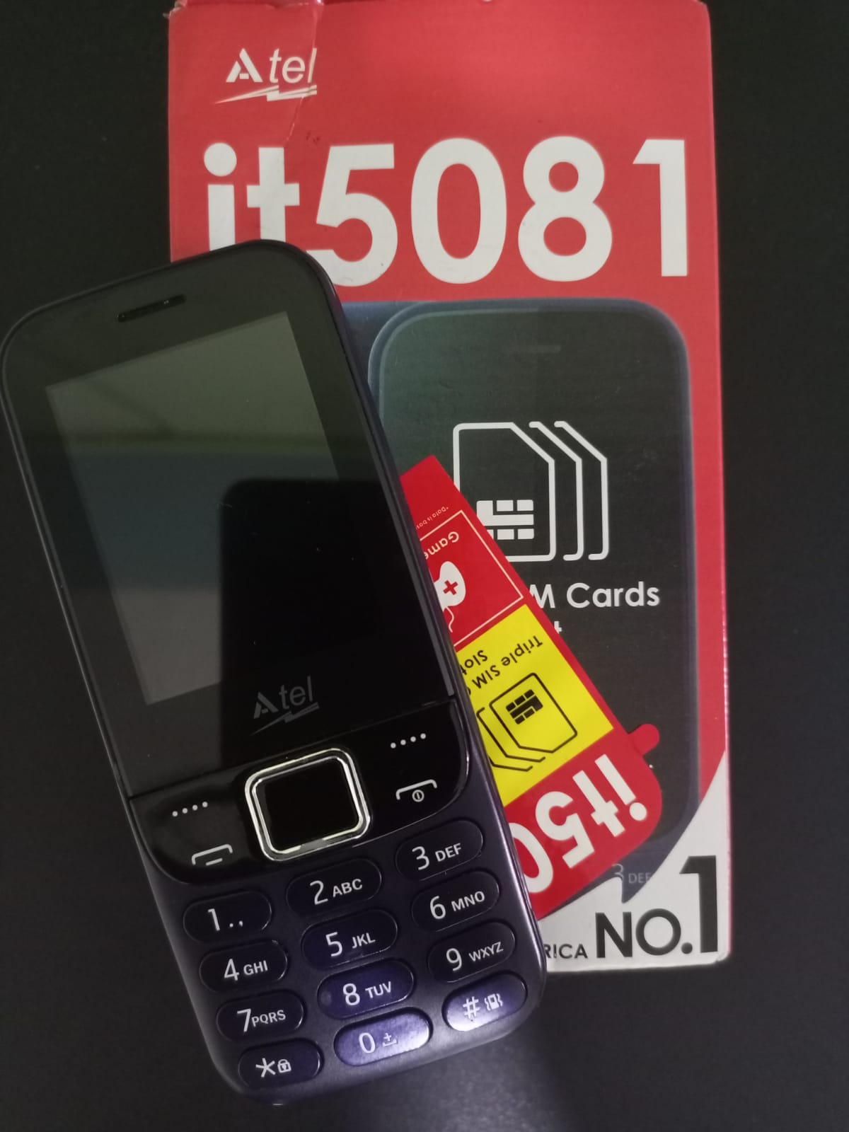 Atel It5081 -2.4" ( Button Phone ) Triple SIM ,Opera Mini-1200mAh-Black.