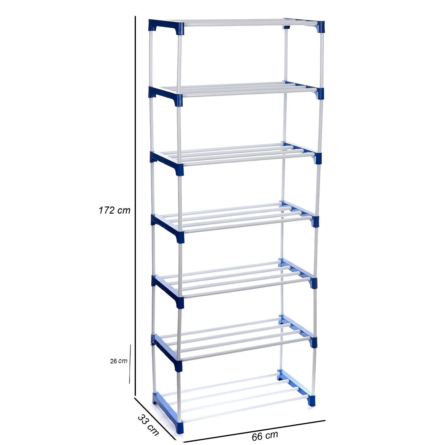 Adjustable 7-Tier Shoe Rack Organizer with Wheels Multipurpose Storage, Easy to Assemble Space Saving Portable Stand for Home, Office, Indoor & Outdoor Use