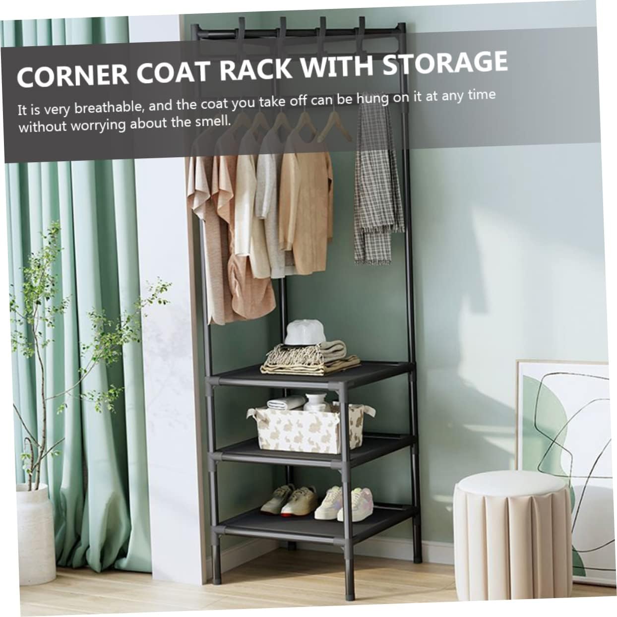 Generic Corner Coat Rack Handbags Clothes Rack Coat Rack for Display Bedroom Storage Shelf Small Coat Rack Clothes Stand Clothes Rack for Display Drying Coat Rack Drying Garment Rack