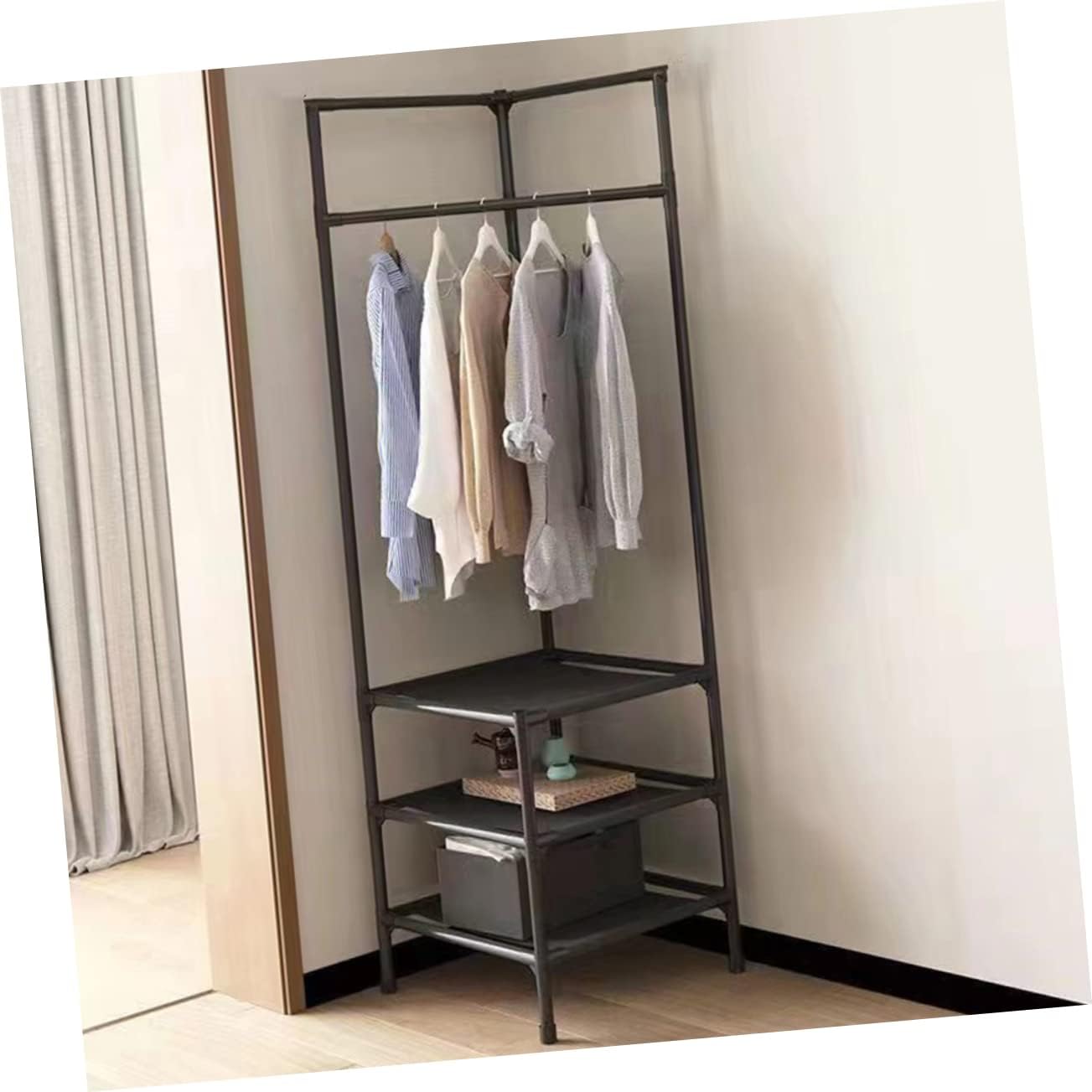 Generic Corner Coat Rack Handbags Clothes Rack Coat Rack for Display Bedroom Storage Shelf Small Coat Rack Clothes Stand Clothes Rack for Display Drying Coat Rack Drying Garment Rack