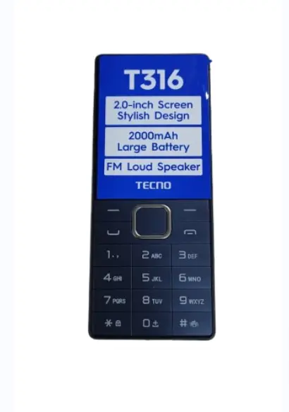 [NEW ARRIVAL] ORIGINAL TECNO T316 DUAL SIM SCREEN DISPLAY 2’’ BIG BATTERY 2000MAH FM RADIO LOUD SPEAKER KABAMBE KATULULU MULIKA MWIZI BUTTON PHONE ON OFFER