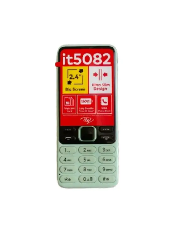 NEW ITEL 5082 TRIPPLE SIM CARD 3-THREE SIM CARD SLOT BATTON/KABAMBE/KATULULU/FEATURE PHONE WIRELESS FM 1500MAH BATTERY PHONES WITH WARRANTY