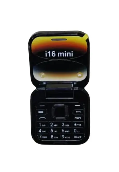 I16 MINI PRO FLIP PHONE SCREEN 1.44’’ REAR CAMERA 0.08MP BLUETOOTH SUPPORT TYPE C PORT BATTERY CAPACITY 500MAH DUAL SIM CARD MINI-SMALL IN SIZE KABAMBE KATULULU BUTTON MOBILE PHONE
