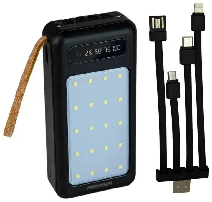 Amaya APB-D27 20000mAh Power Bank with detachable 4 cables and outdoor camping lamp APB - D27 Powerbank