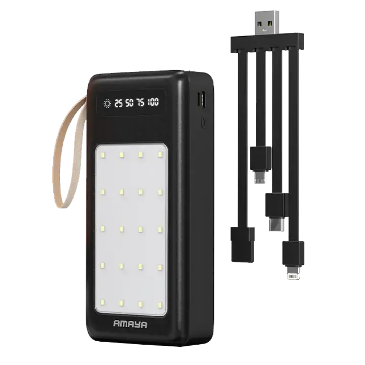 Amaya APB-D27 20000mAh Power Bank with detachable 4 cables and outdoor camping lamp APB - D27 Powerbank