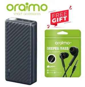 oraimo PowerBox 300 Lit 27000mAh 15W Type-C IN & OUT Power Bank + Oraimo Wired Earphones