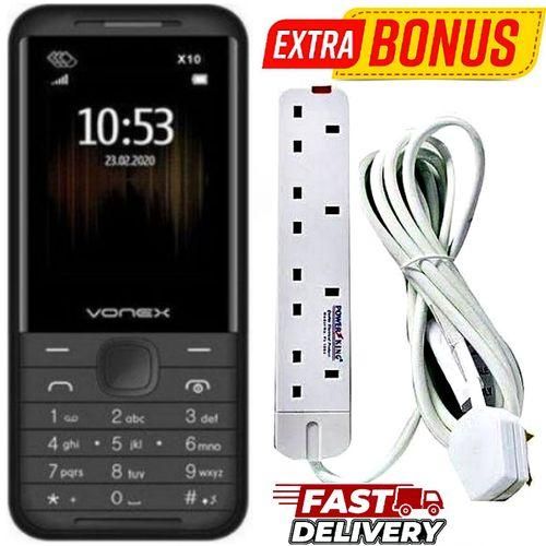 Vonex X10+24" -Button, Kabambe Phone + FREE BONUS Best 4Way Power Extension Cable Socket