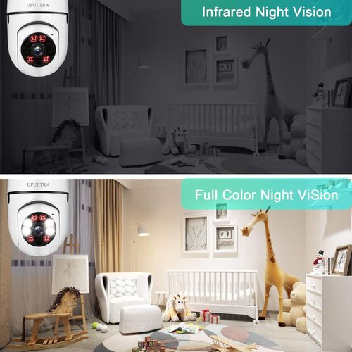 Light Bulb Security Camera,1080P Wireless Light Bulb Camera for Pet Camera, 360 ° PTZ Light Socket Camera with Motion Detection Auto Tracking