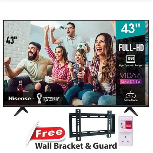 Hisense 43A4, 43" INCH FRAMELESS SMART TELEVISION, FULL HD RESOLUTION, A4K SERIES ,NETFLIX ,YOUTUBE TV,DTS, INBUILT DECODER, BUILT-IN WIFI,VIDAA OS+FREE TV GUARD+BRACKET