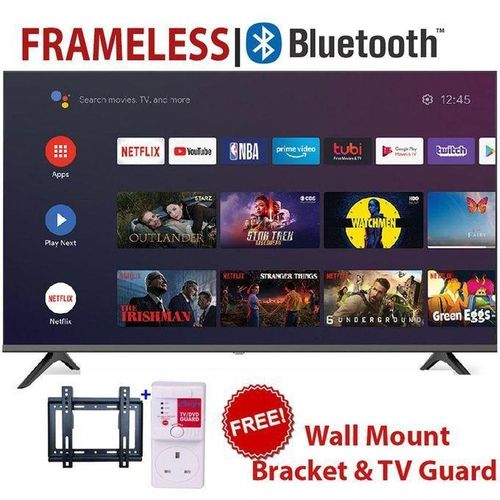 Vitron HTC4388FS 43"inch Full HD Frameless BLUETOOTH ENABLED Smart/Android TV InbuiltDecoder/(1 YEAR WARRANTY)+TVGuard+Bracket