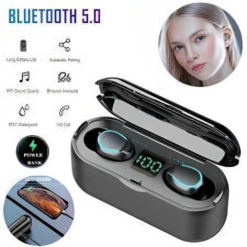 F9 BT Earphone True Wirelessly Stereo Sport Headphone LEDs