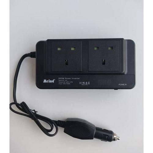 200W Car Power Inverter With Double Ports And USB Port
