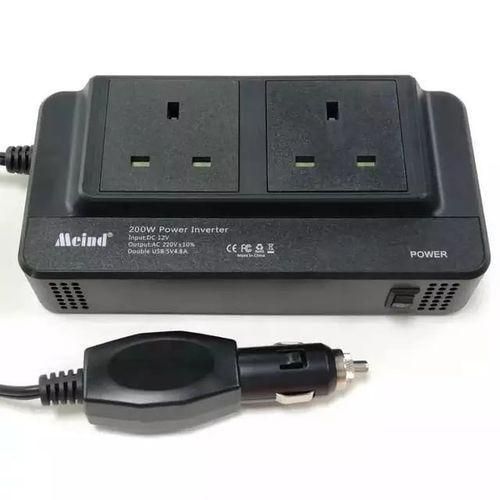 200W Car Power Inverter With Double Ports And USB Port