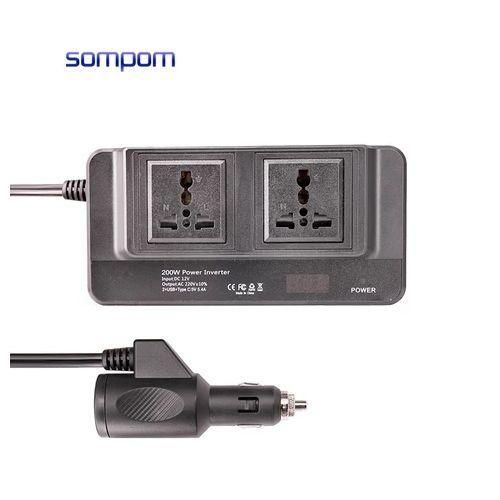 200W Car Power Inverter With Double Ports And USB Port