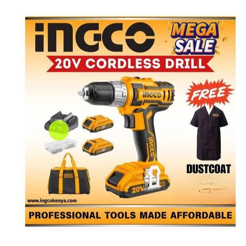 Ingco 20V CORDLESS DRILL + DUST COAT