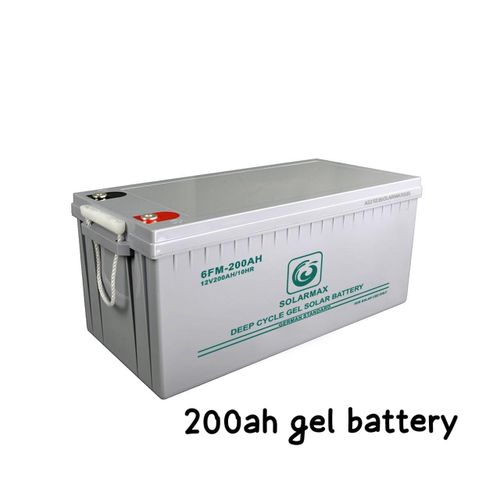 Solarmax 200Ah Solar Battery Heavy duty 12V/ 200Ah / 10Hr Deep Cycle Gel Solar Battery Non Maintenance