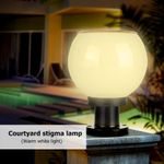 Jindian Outdoor round Milky White gate light Solar