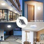 JSOT Intelligent 100Watts Solar Powered Ceiling Light - Remote Control, Sensor Light, Timing Function, Auto-On/Off, Energy-Efficient, Waterproof, Perfect for Home Porch, Courtyard