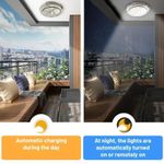 JSOT Intelligent 100Watts Solar Powered Ceiling Light - Remote Control, Sensor Light, Timing Function, Auto-On/Off, Energy-Efficient, Waterproof, Perfect for Home Porch, Courtyard
