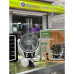GDTIMES 6inch Solar fan with solar panel, USB rechargeable fan 180° rotation cooling 2 speed fan with Led Light