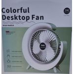 Desk Fan with LED Light,5 Color Modes Portable Table Fan 180° Tilt,USB Rechargeable Fan,Quiet Cooling Fan for Bedroom Office Outdoor Camping Fan