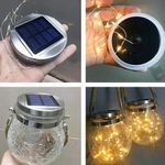 Solar Mason Jar Lights 20 LED Waterproof Fairy Firefly Jar Lids String Lights