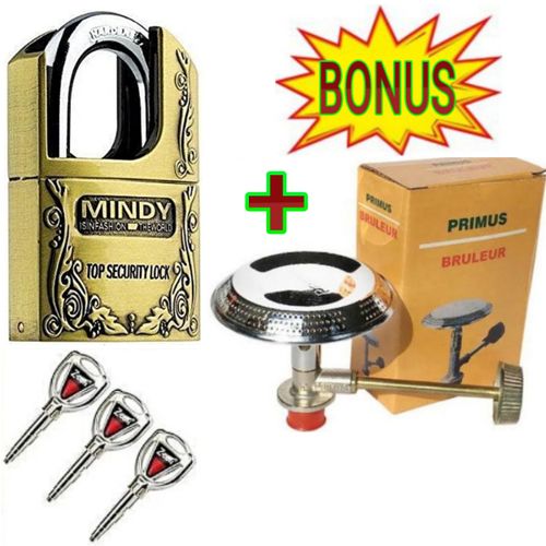 Mindy High Quality Padlock, Pad lock 50mm With 3 Keys Top Security For Doors, Gates & Boxers + FREE GIFT Gas Burner 6kg Cylinders