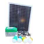 Offgrid Solar Lighting System with 4 Bright LED Bulbs, 12V 9AH Battery and 20W MONO Solar Panel