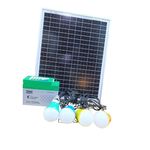 Offgrid Solar Lighting System with 4 Bright LED Bulbs, 12V 9AH Battery and 20W MONO Solar Panel