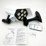 Solar Light 180W Solar Wall Lamp Motion Sensor Wireless Security Dummy Camera 77 LED Outdoor Flood Light