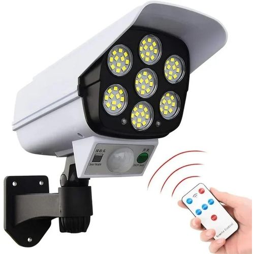 Solar Light 180W Solar Wall Lamp Motion Sensor Wireless Security Dummy Camera 77 LED Outdoor Flood Light